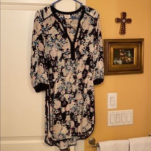 Parker 3/4 length sleeve mini dress,cinched waist